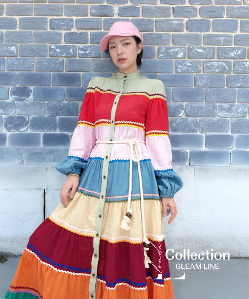 Colorful Striped Flare Dress